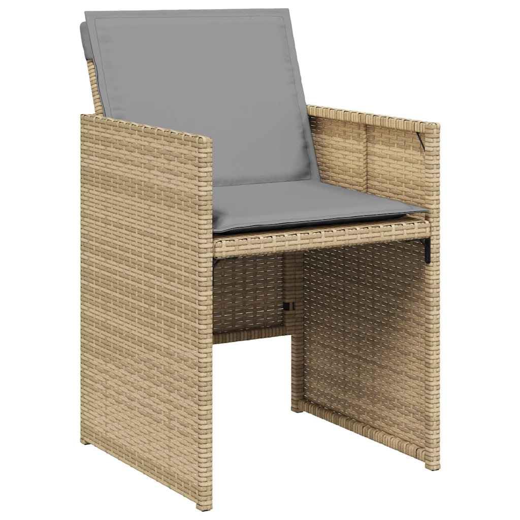 Chaises de jardin vidaXL et coussins beiges pour savourer vos repas d'été sur le patio ou balcon