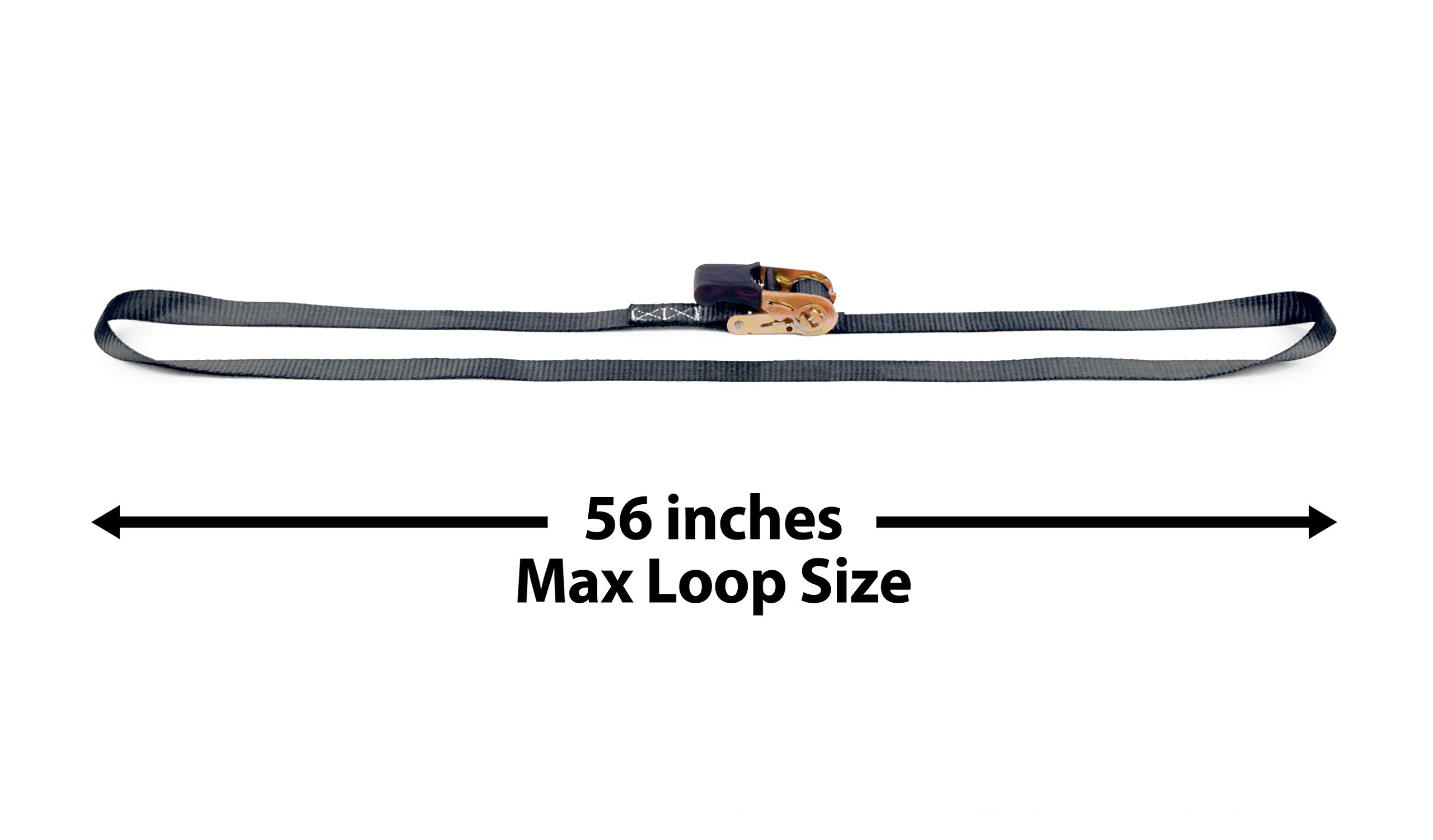 PowerTye Łatwa do uchwycenia lekka niekończąca się grzechotka 2,5 cm x 3 m (bez haczyków) – 180 kg. Limit obciążenia roboczego/0,5 kg. Wytrzymałość na rozerwanie – czarna, 2-pak