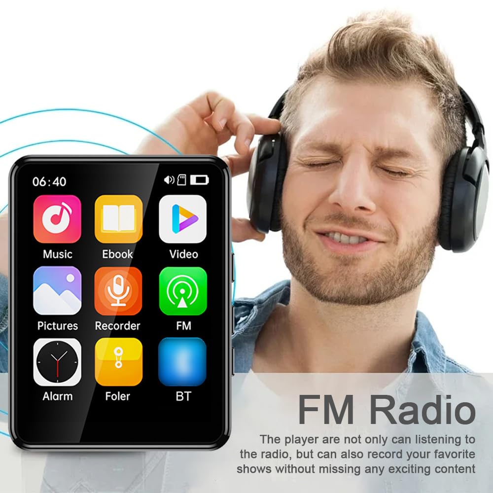 Lettore MP3 MP4 con Altoparlante integrato Espansione scheda TF Schermo completo Supporta la lettura di e-book e riproduzione video HD