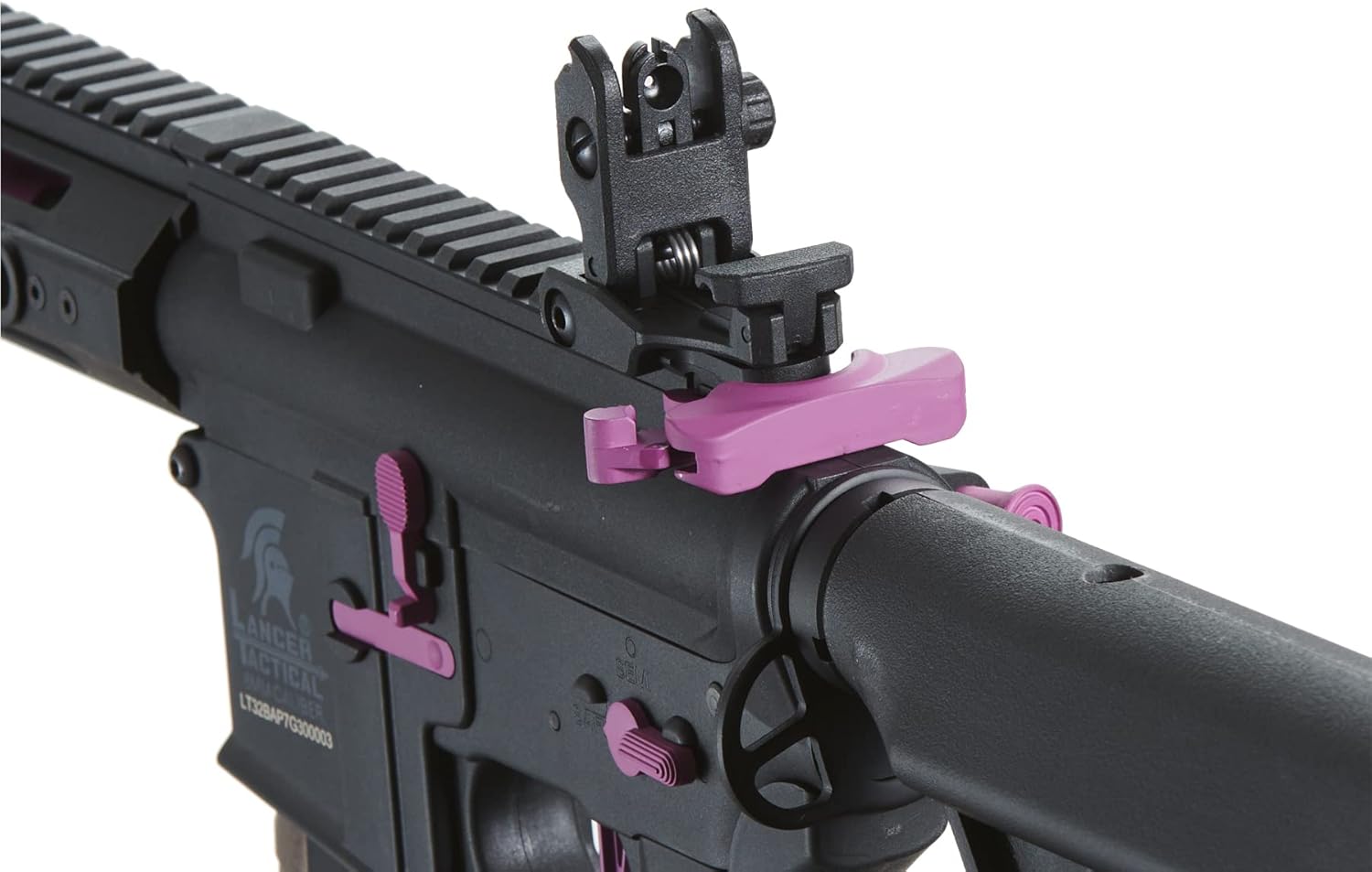 Lancer Tactical Gen 3 Lightweight Durable Polymer M4 Airsoft MLOK AEG w/High Speed Mid Cap with Programmable Fast Trigger (ETU & MOSFET)