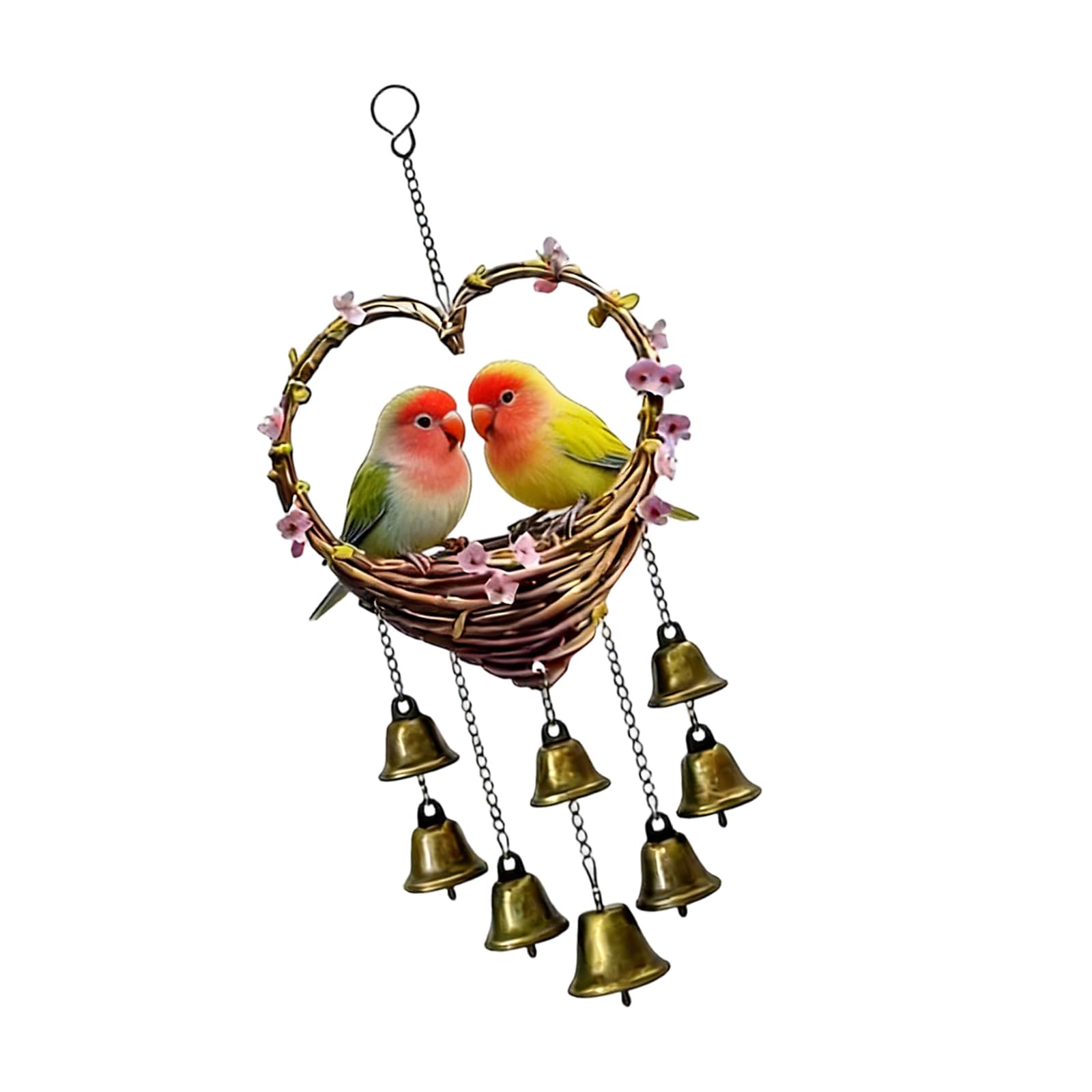 Mekalero 2D Acrylic Heart Aeolian Bells Hanging Decorations for Wedding Party Centerpieces Home Decoration Indoor and Outdoor Party Decoration Wind Toll