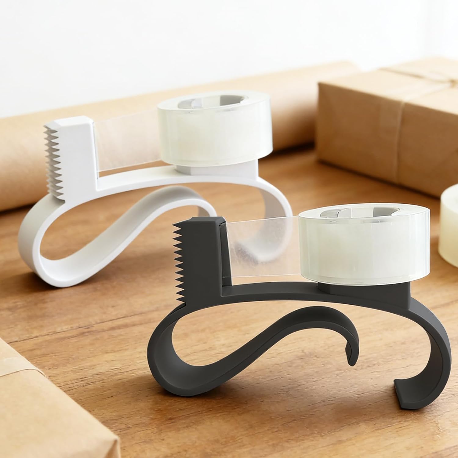Ergonomic Handheld Tape Dispenser - One-Handed Gift Wrapping Tool,3D Printed Tape Cutter Dispenser for Gift Wrapping,Packing and Crafting(Set of 2) image 4