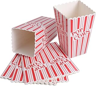 Mobestech 6 Cajas De Papel De Maíz Contenedores De Golosinas De Palomitas De Maíz para Fiestas Caja De Golosinas De Maíz Rojo Suministros Desechables para Fiestas
