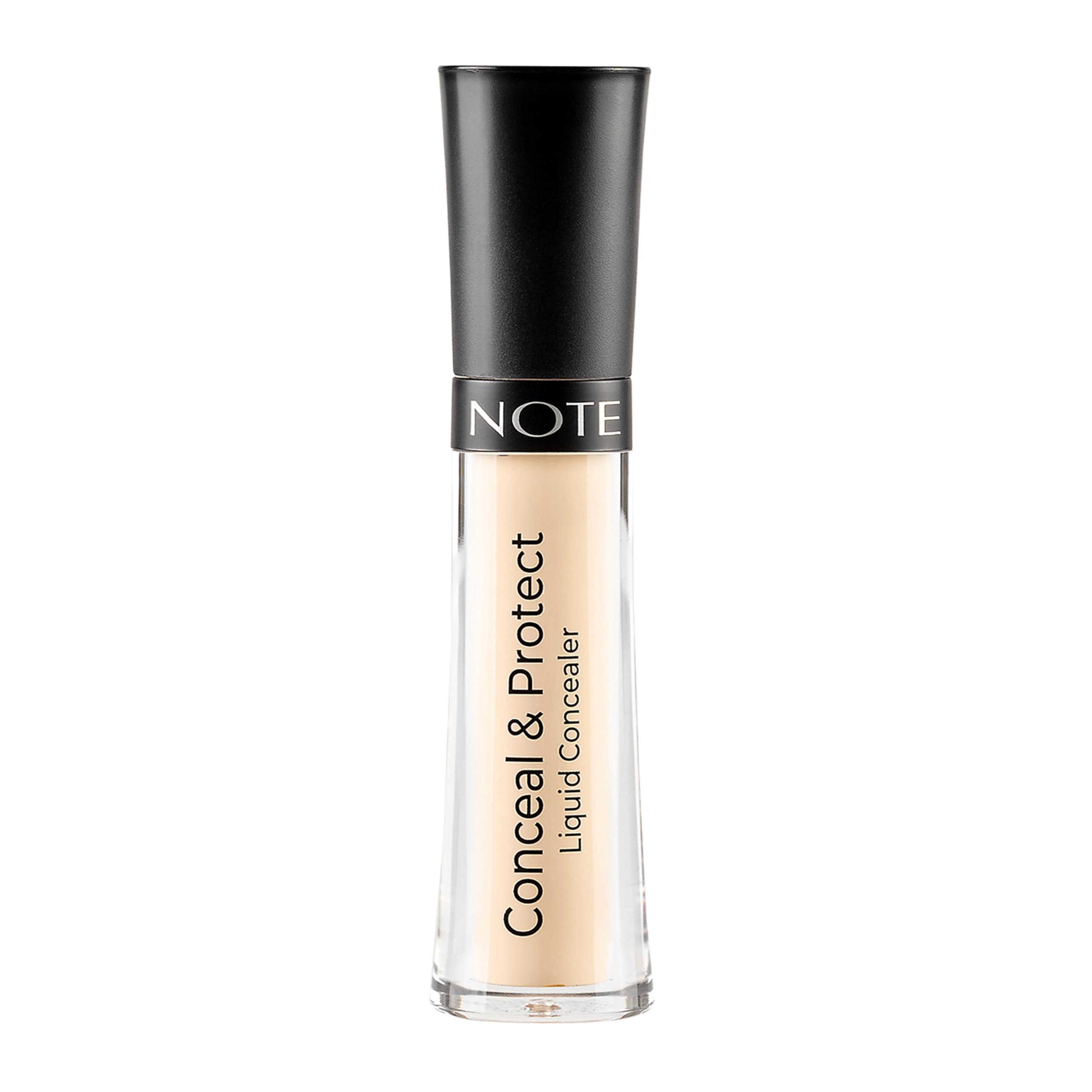 Note Cosmetique Conceal and Protect Liquid Concealer - Make Up Under Eye Concealer for Blemishes - Face Makeup - 01 Light Sand - 0.2 oz