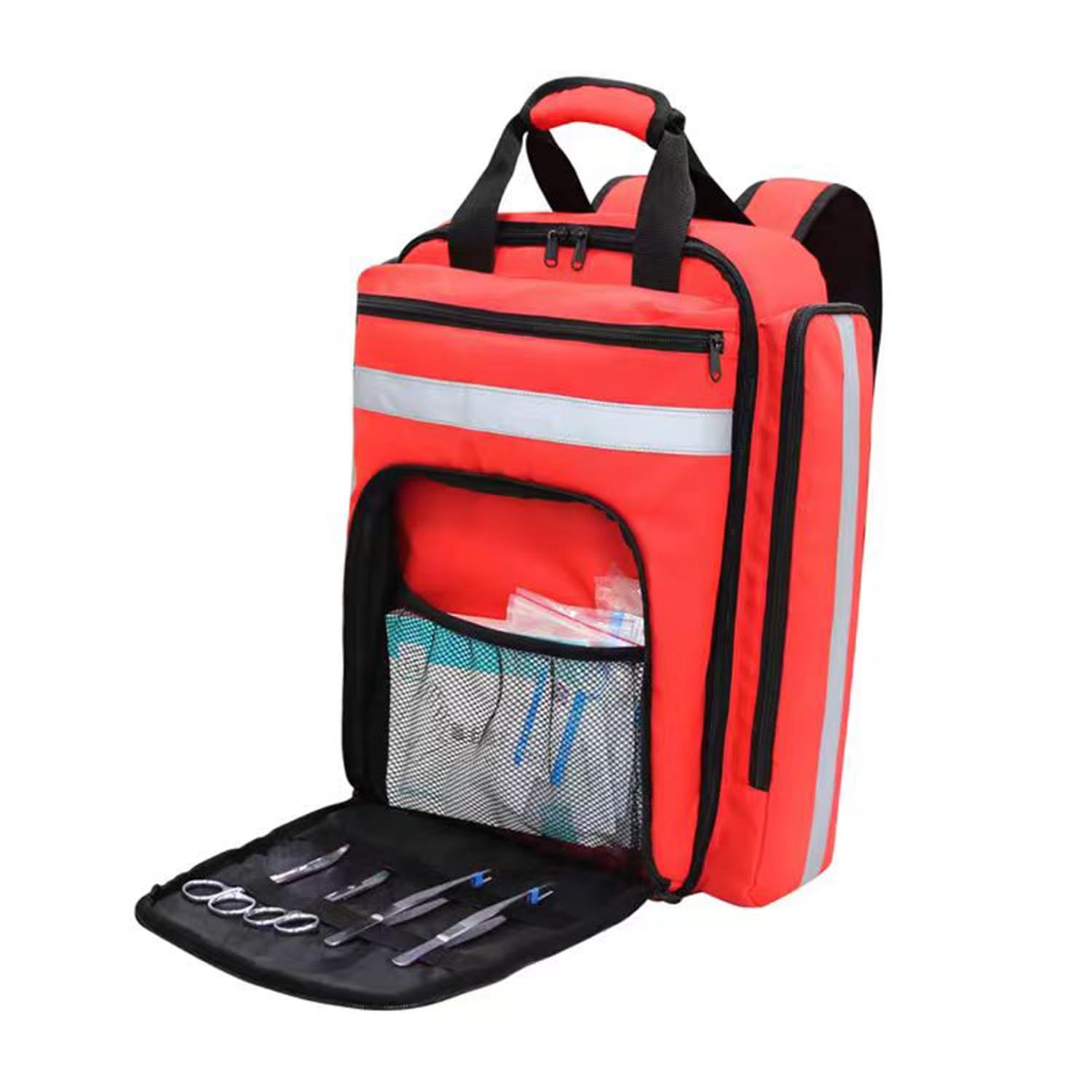 Mochila Profesional De Primeros Auxilios Vacía, Bolsa Médica, Bolsa De Emergencia con Reflectante, para Rescate, Táctica, Cuidados, Paramédico, Visita Domiciliaria