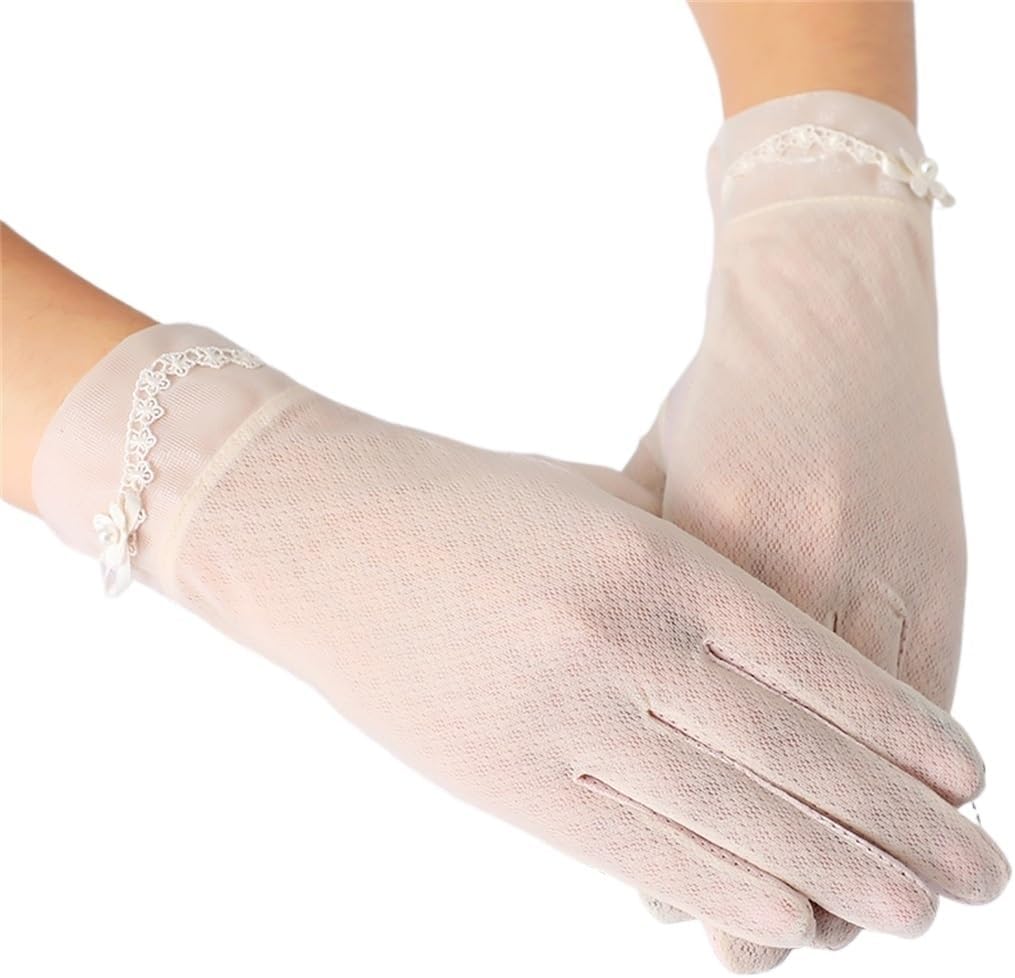 Gloves Women's Lace Thin Section Driving Touch Screen Ice Silk Elastic Riding Tram