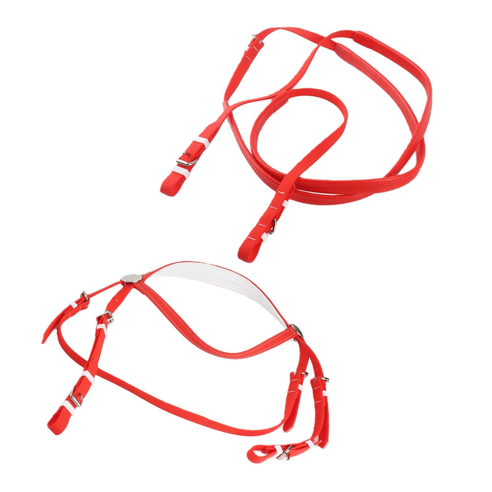 Rengue Set Cavezza e Redini per Cavallo, Briglia per Cavallo in Nylon e Pelle PU in PVC con Redine Regolabile, vestibilità Comoda e Controllo Facile per l'allenamento Quotidiano, Lezioni di