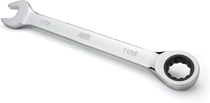 Jaeger 11/16 Inch Ratchet Wrench, 90-Tooth, Chrome Vanadium, SAE