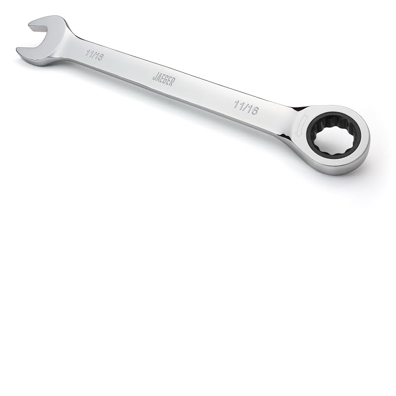 Chave Combinada com Catraca Jaeger 11/16 pol. (17,5 mm), 90 dentes, aço cromo-vanádio