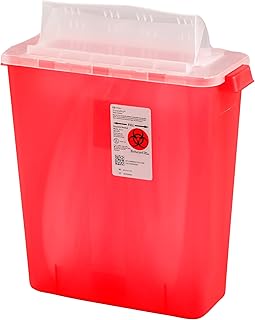 Cardinal Health™ Monoject™ Always-Open in-Room Sharps Container, Transparent Red, 3 Gallon, Case of 10