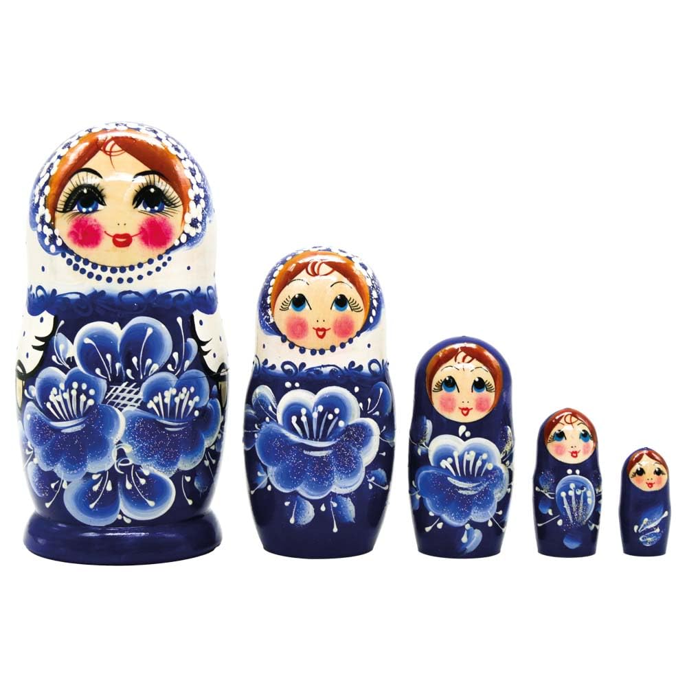 Matrioska Matrioska Matrioska Babushka 18 cm altezza – 5 bambole in legno – diversi motivi – Bambola di legno Матрёшка Matruschka