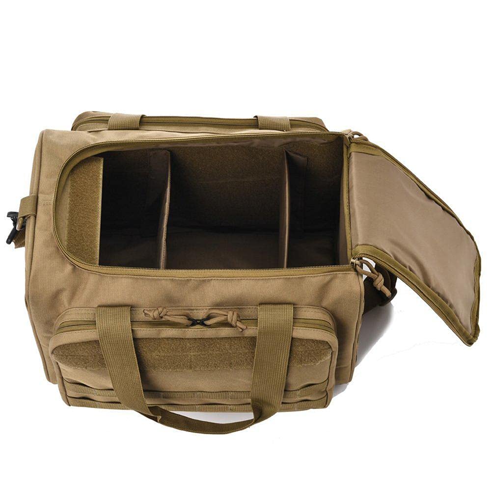 Taktische Jagd-Schießstand-Tasche, Schieß-Duffle-Range-Pistolentasche mit Trennwänden und Gurtband Multifunktions-Aufbewahrungstasche