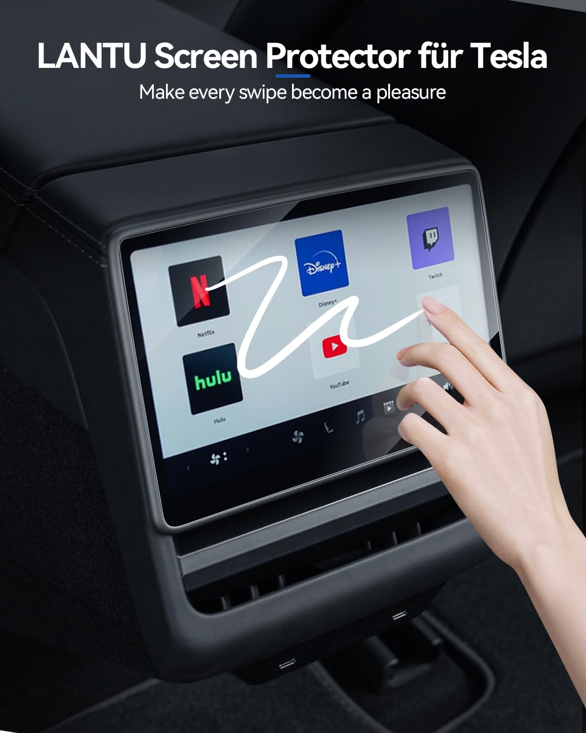 Pellicola Protettiva per Tesla Model Y 2026 Premium/Performance, Opaco Antiriflesso Display 9H Vetro Temperato 2 Pezzi 16" + 8"