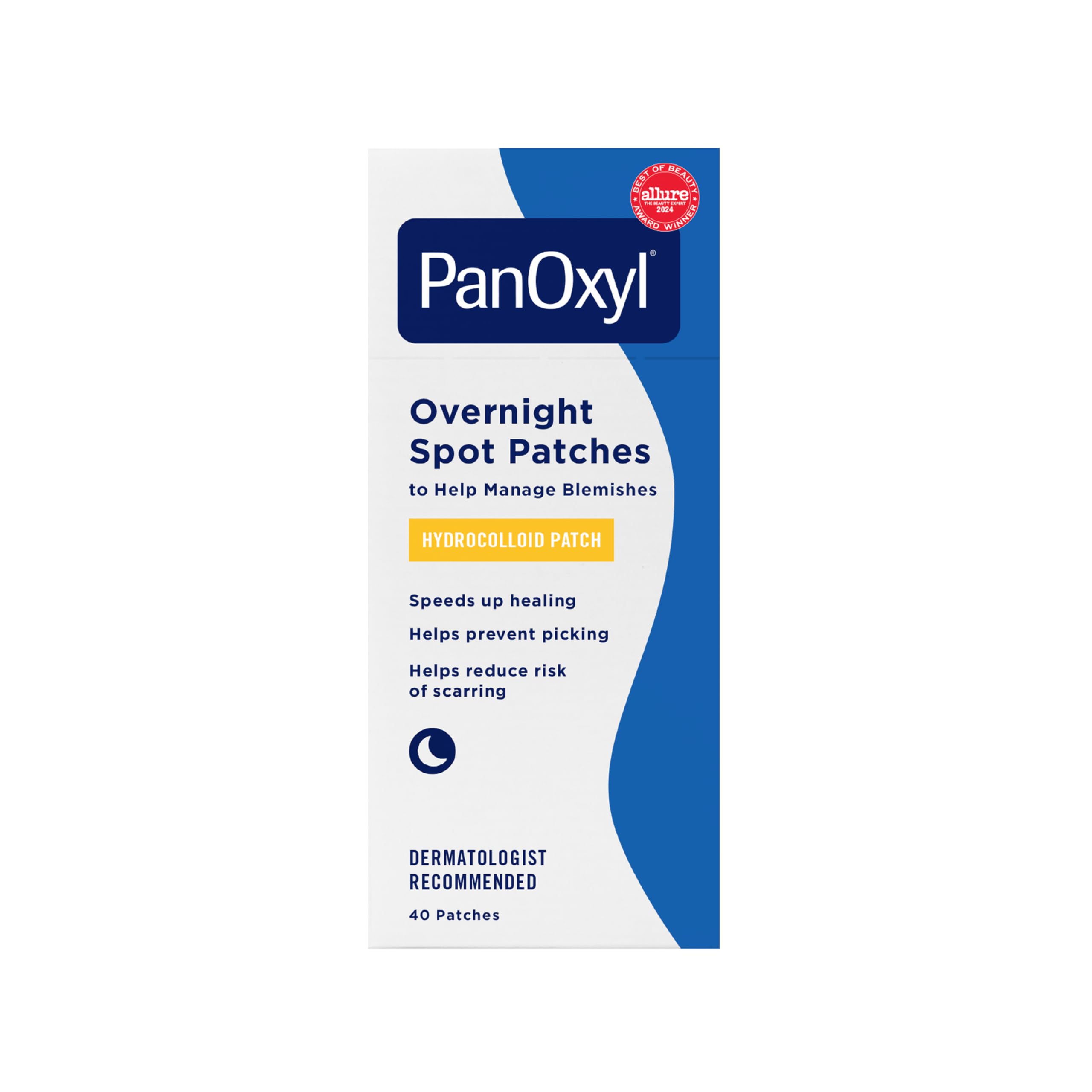 PanOxylPM Overnight Spot Patches, Advanced Hydrocolloid Healing Technology, Fragrance Free, 40 Count