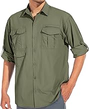 Men's Sun Protection Hiking Fishing Safari Shirt Long Sleeve Outdoor Cool Quick Dry Cargo Shirts