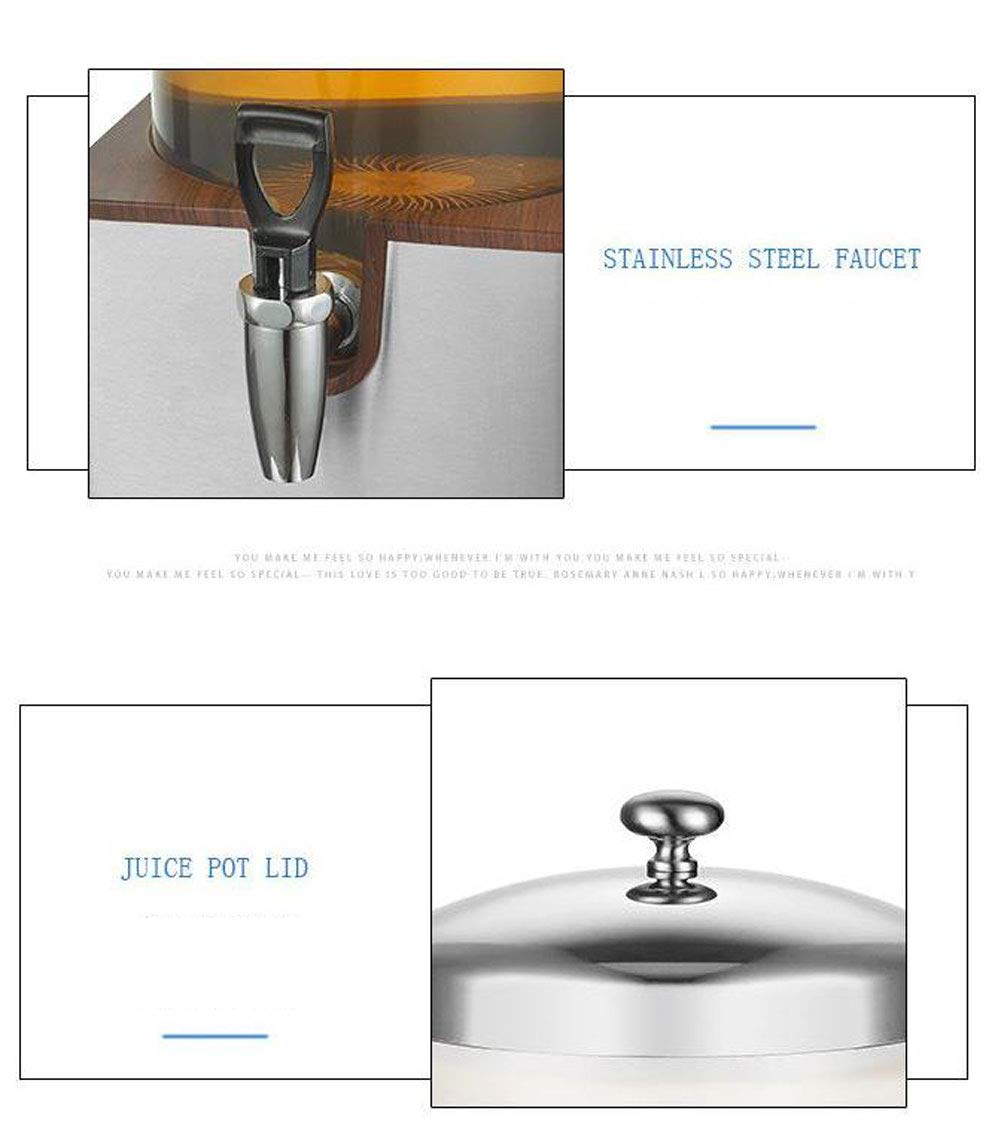 Dispensador Bebidas, dispensador Zumo con calefacción eléctrica para Tiendas té con Leche y hoteles, dispensador Bebidas Acero Inoxidable con Barril Aislado.