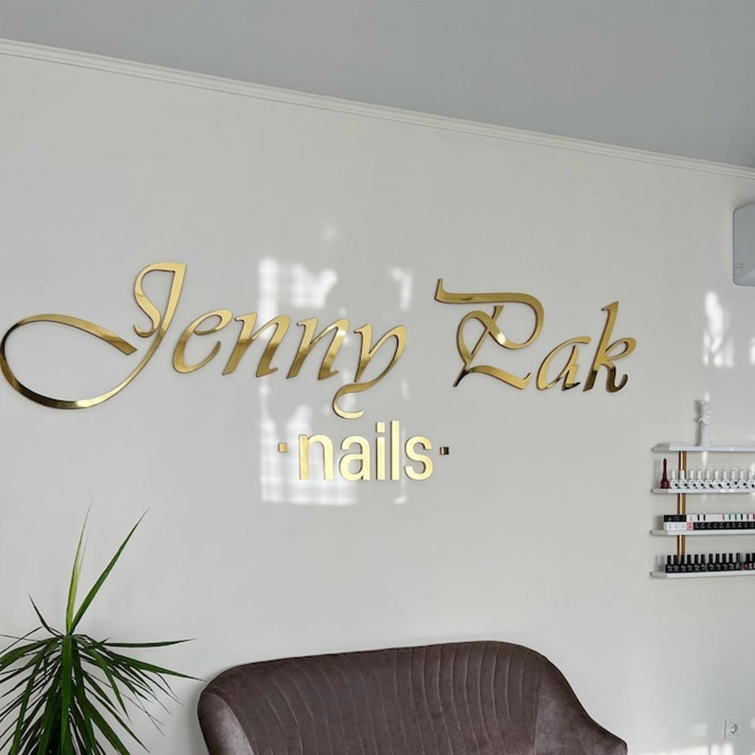 Personalisiertes Acryl-Geschäftsschild – Individualisiertes Logo-Schild für Salon & Spa – Durchsichtige Acryl-Namenstafel für Haar-, Nagel-, Massagestudios & Büros – UV-bedruckte Beschilderung für