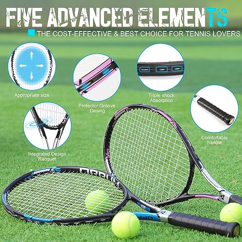 OPPUM 27-inch Adult Professional Tennis Racket with a Lightweight Frame and Durable Strings, Suitable for Beginner and Intermediate Level Tennis Players