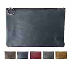 Amazon.com | Leather Pouch with Zipper (Carbon Black, 10.5