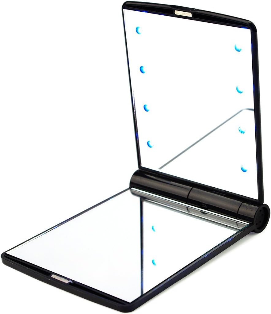 Led makeup cosmetic mirror with 8 leds Black
