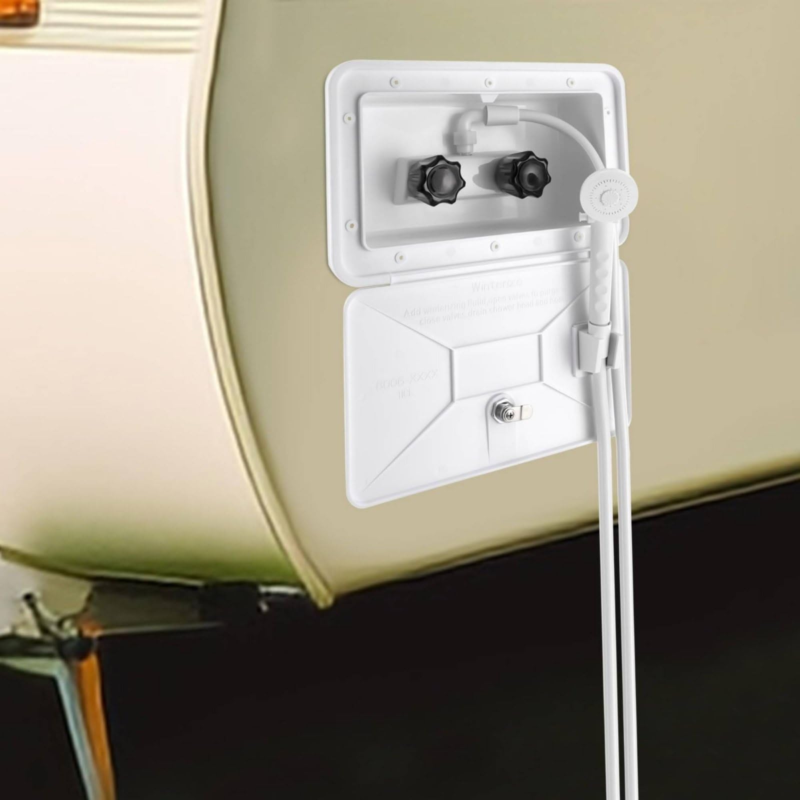 Sharplace Outdoor Duschkopf Wohnmobil Außendusche Duschset Duscharmatur Duschbox Kompakt Und Leicht aus Polypropylen für Schnelle Wäsche Draußen Campingplatz