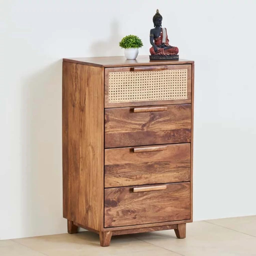 FURNSTREET FURNITURE Wooden Chest of Drawer for Living Room,Kitchen| 4 Drawer Storage (Cm L 55 x W 45 x H 95) (Honey Finish)-image-27