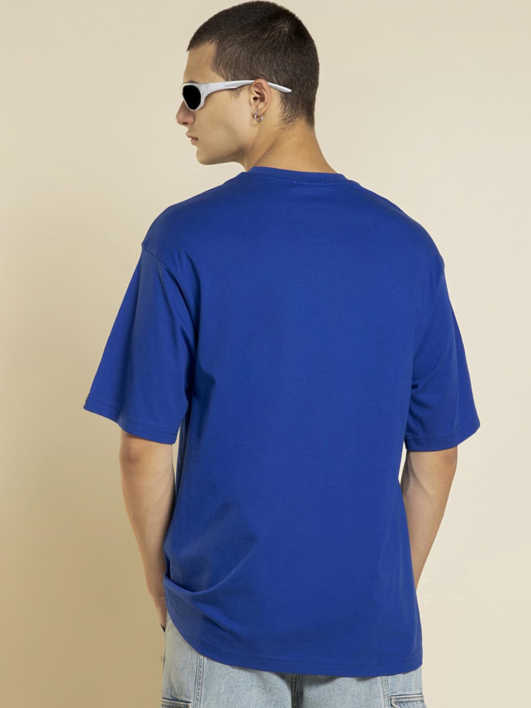 Bewakoof T-shirt męski oversize z nadrukiem graficznym