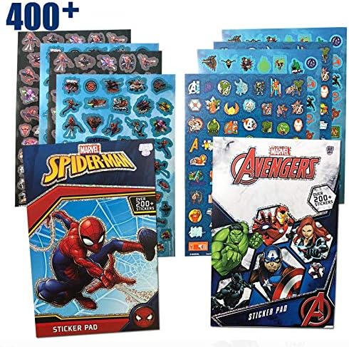 Miniatura 2 de Paquete variado de libros de calcomanías de superhéroes de Marvel para niños, Spiderman y Vengadores, paquete de regalo, más de 400 años,