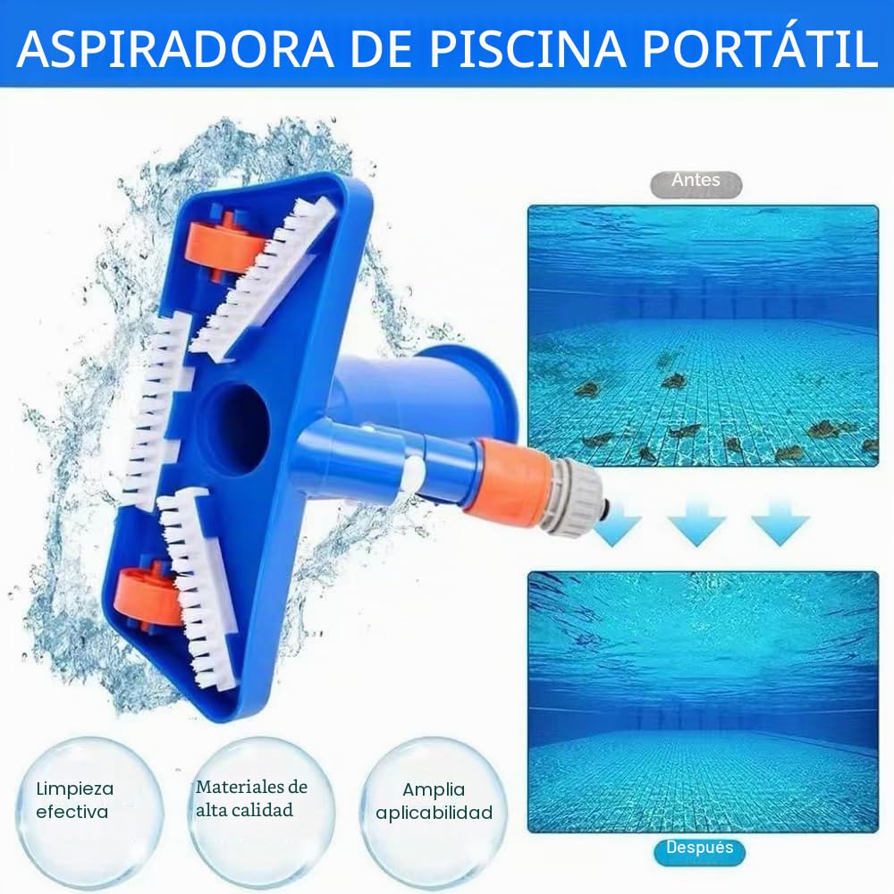 Aspiradora Piscina Pequeña, PortáTil Limpiafondos Piscina Manual con Barra Telescópica 180cm, PortáTil Limpiafondos Piscina Manual, Aspiradora de Piscina para Fuente de Estanque de Piscina