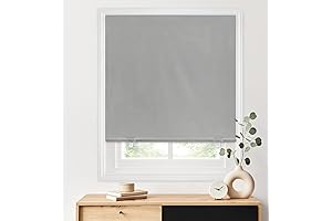 LazBlinds thermal insulating blinds: Blackout Roller Shade, No-Drill, Cordless Accessory for Windows