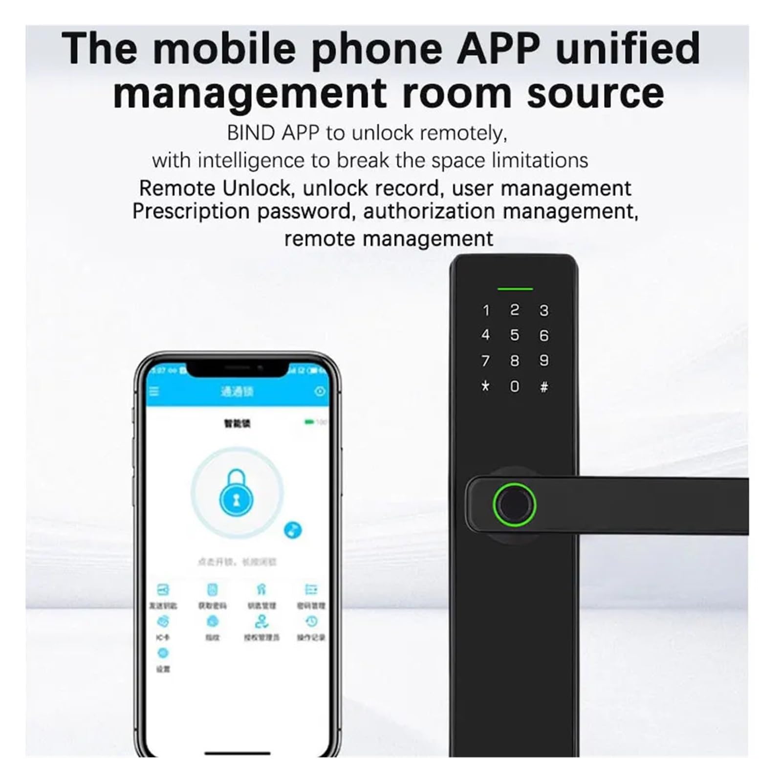 Cerradura H3 con huella digital inteligente, cerradura eléctrica contraseña, modo de paso RFID, Control por aplicación remota(AI TUYA WIFI,22 * 147(5050))