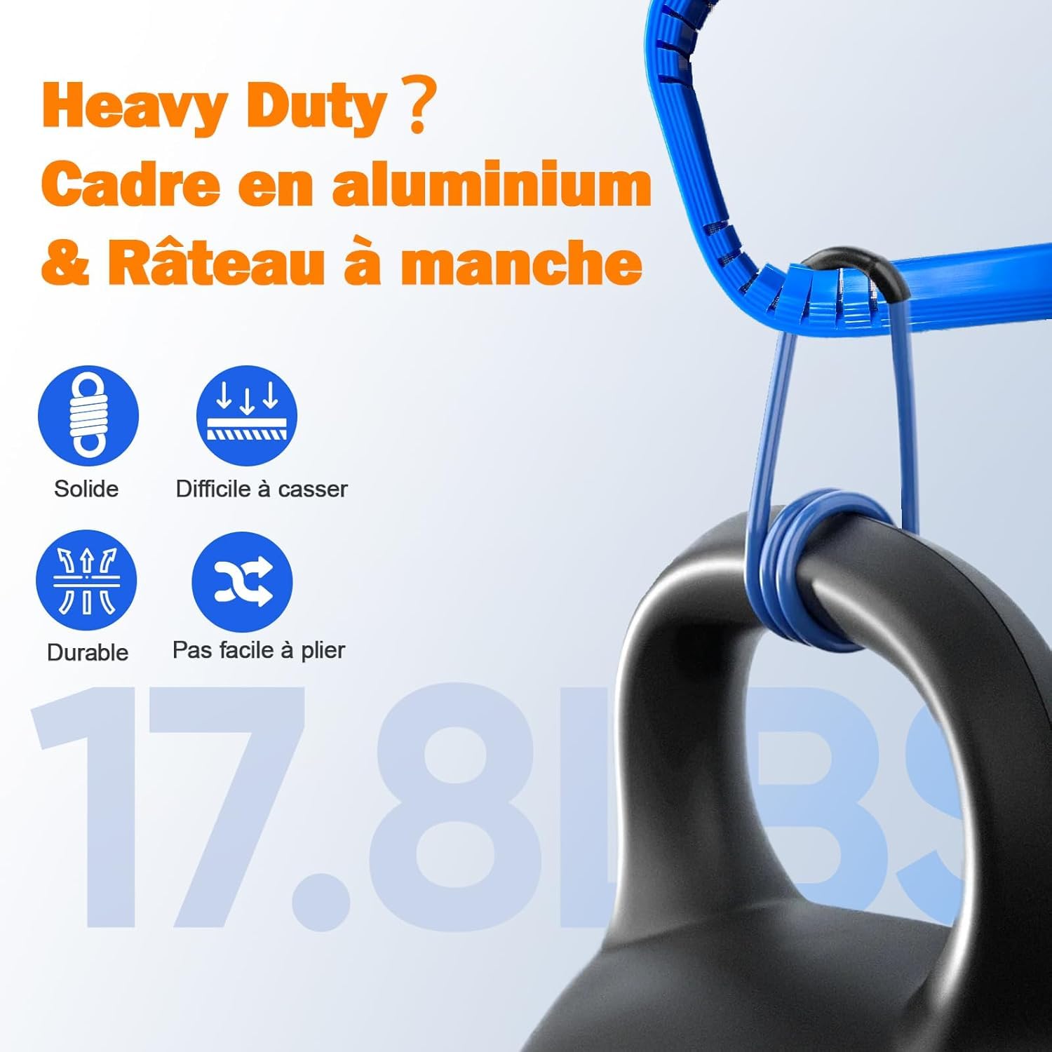 Épuisette de Piscine 44 cm, Mailles Fines, Aluminium, sans Manche | Filet fin pour retirer feuilles, débris et algues du bassin; cadre aluminium robuste, compatible avec une perche de skimmer