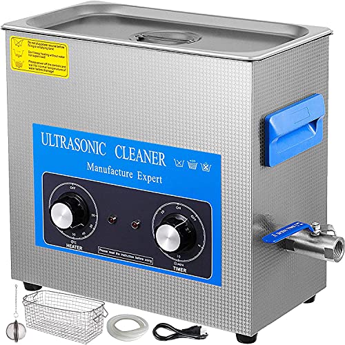 VEVOR Knob Control Ultrasonic Ultraschallreiniger 6 5 L Ultraschall Reinigungsgerät 220 V Ultraschallreiniger mit Heizung Schmuckreiniger Ultraschall 40 kHz Digitaler Ultraschallreiniger 300 W