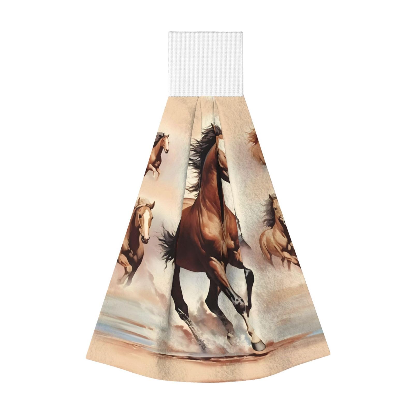 Prancing Brown Horse Highly Absorbent Dish Towels Soft Coral Fleece Wipe