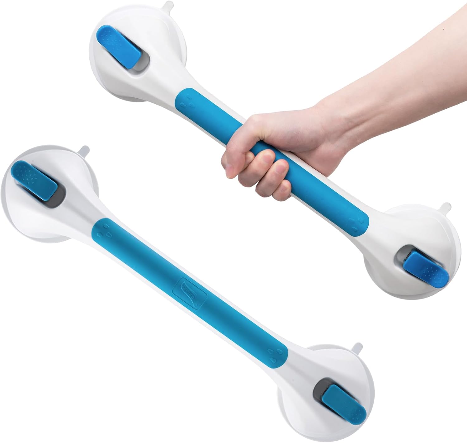  Grab Bars for Bathtubs and Showers 2 Pack Suction Grab Bar, Heavy Duty 12 Inch Shower Handle Removable Bath Handrails for Seniors and Elderly, Bathroom Safety Grip No Drilling Waterproof Grey thumbnail
