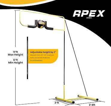 Apex Sports Volleyball Spike Trainer Adjustable Solo Practice Station for Hitting & Spiking Durable 25lb Base, Easy Ball Reload Indoor/Outdoor Training Aid for All Skill Levels