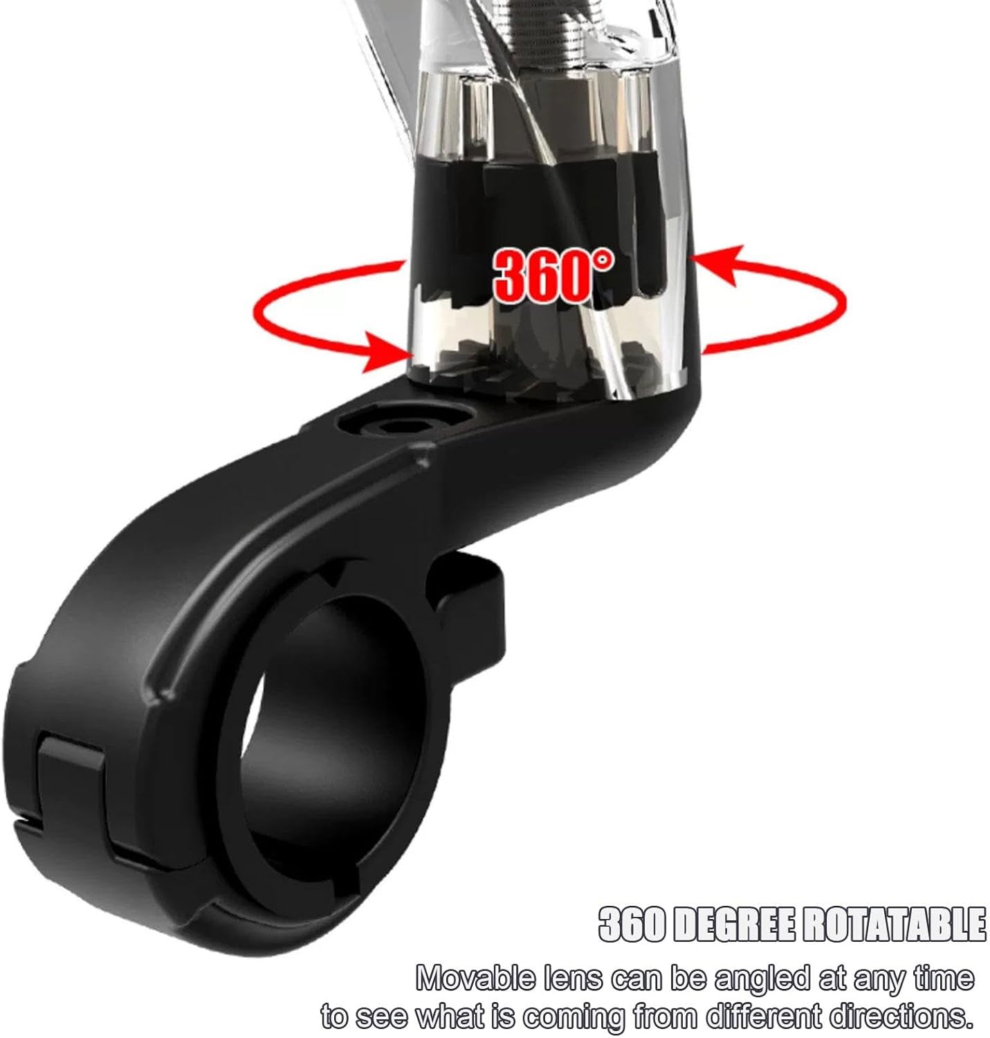 Bike Handlebar Rearview Mirror - Rotatable and Adjustable Wide Angle HD Safe Glass Rear View Shockproof Side Mirror - Universal For Bike Bicycle E-bike,Right