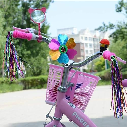 Miniatura 3 de 2 pares de empuñaduras de bicicleta de 12 pulgadas para niños, cinta de borla brillante, accesorios de bicicleta, manillar colorido, serpentinas,