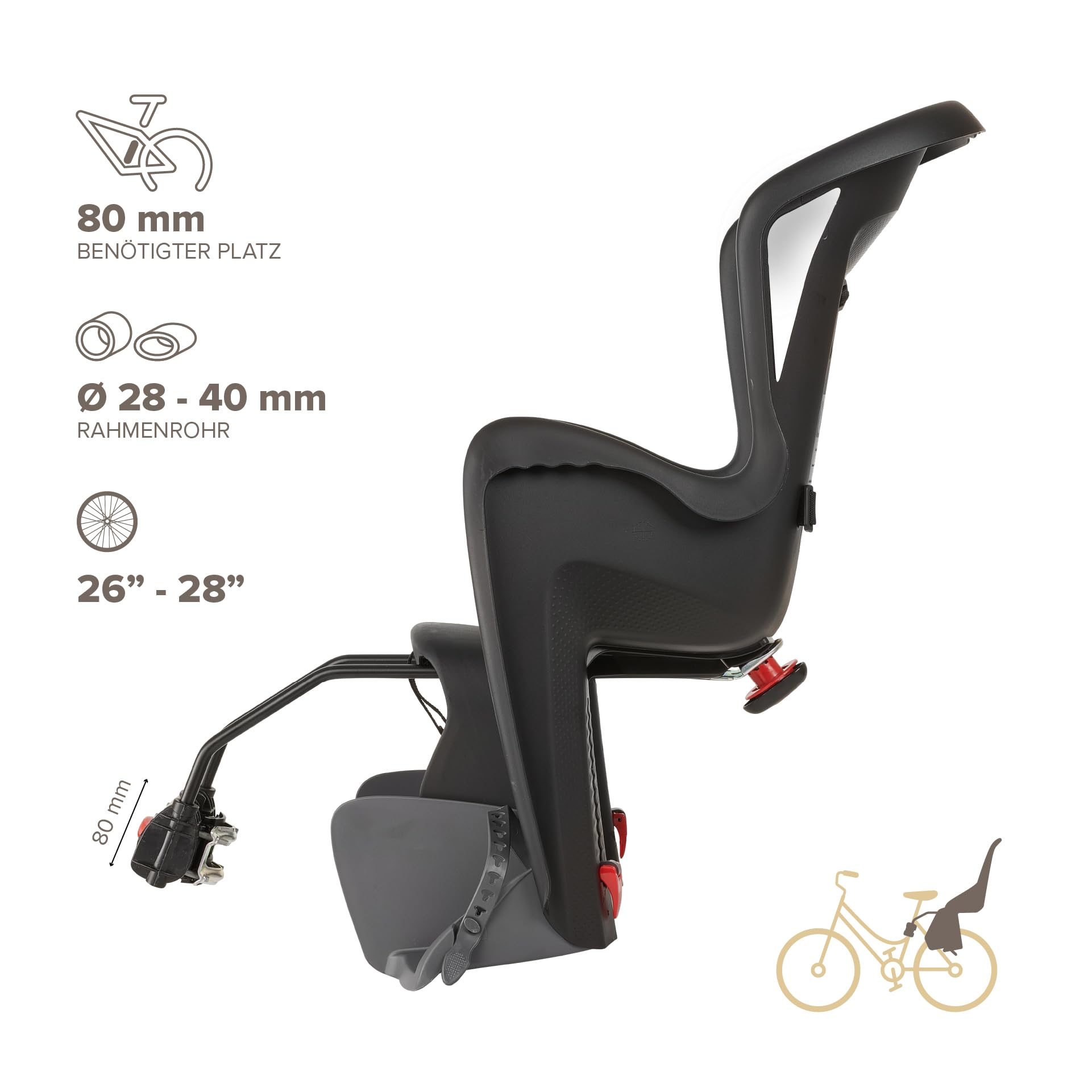 Polisport Kinder Kindersitz Bilby QST, Grau, S, 61005701
