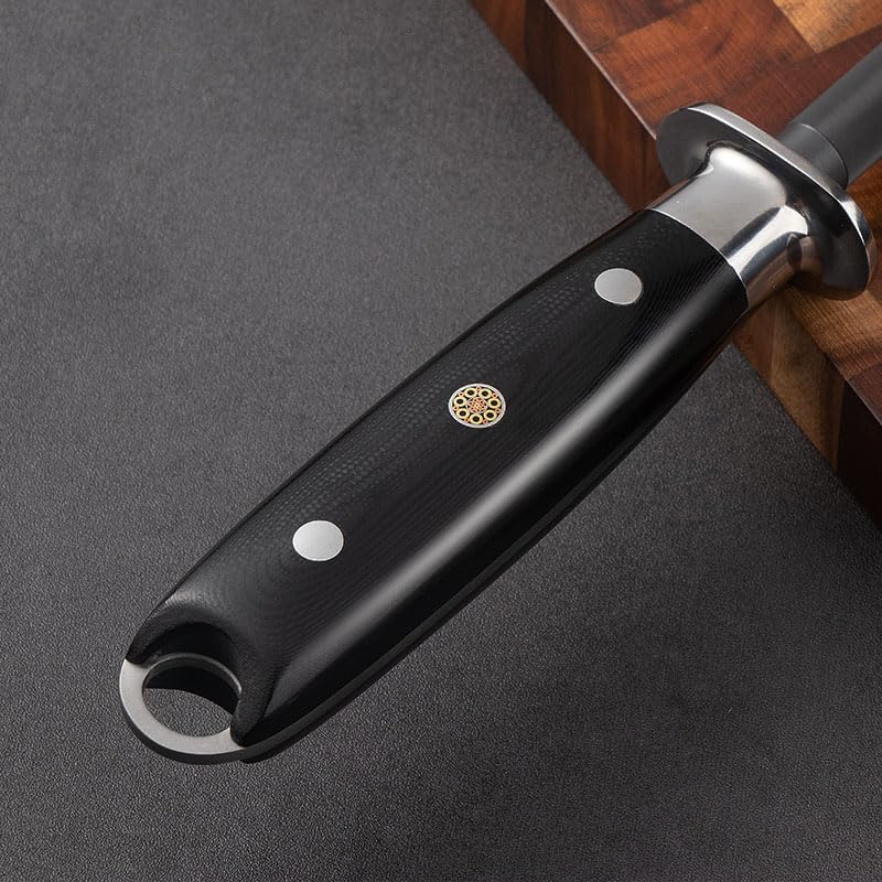 Miniatura 2 de Varilla de afilar negra de 12 pulgadas, acero afilador para cuchillos de cocina, acero de afilado de 12 pulgadas, afilador de cuchillos Craftsman