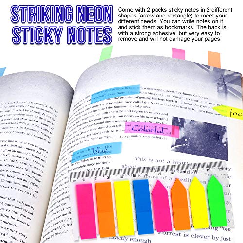 FANDAMEI A5 Papier Karierte Nachfüllpapier Set, 6 Löcher A5 Nachfüllbare Notizpapier 90 Blätter, 5 Stücke Farbige Trennblätter A5, 320 Stücke Haftnotizen Bunt, 2 Stücke Umschlägbeutel, 20CM Lineal