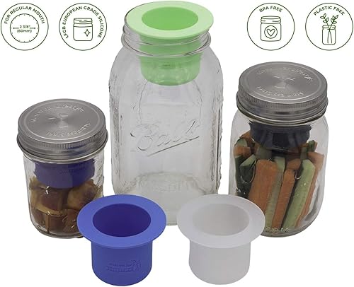 Miniatura 6 de Taza divisora de Mason Jar Lifestyle - Para ensaladas, salsas y aperitivos. Contenedor de almuerzo Bento sin plástico (gris carbón, boca normal)