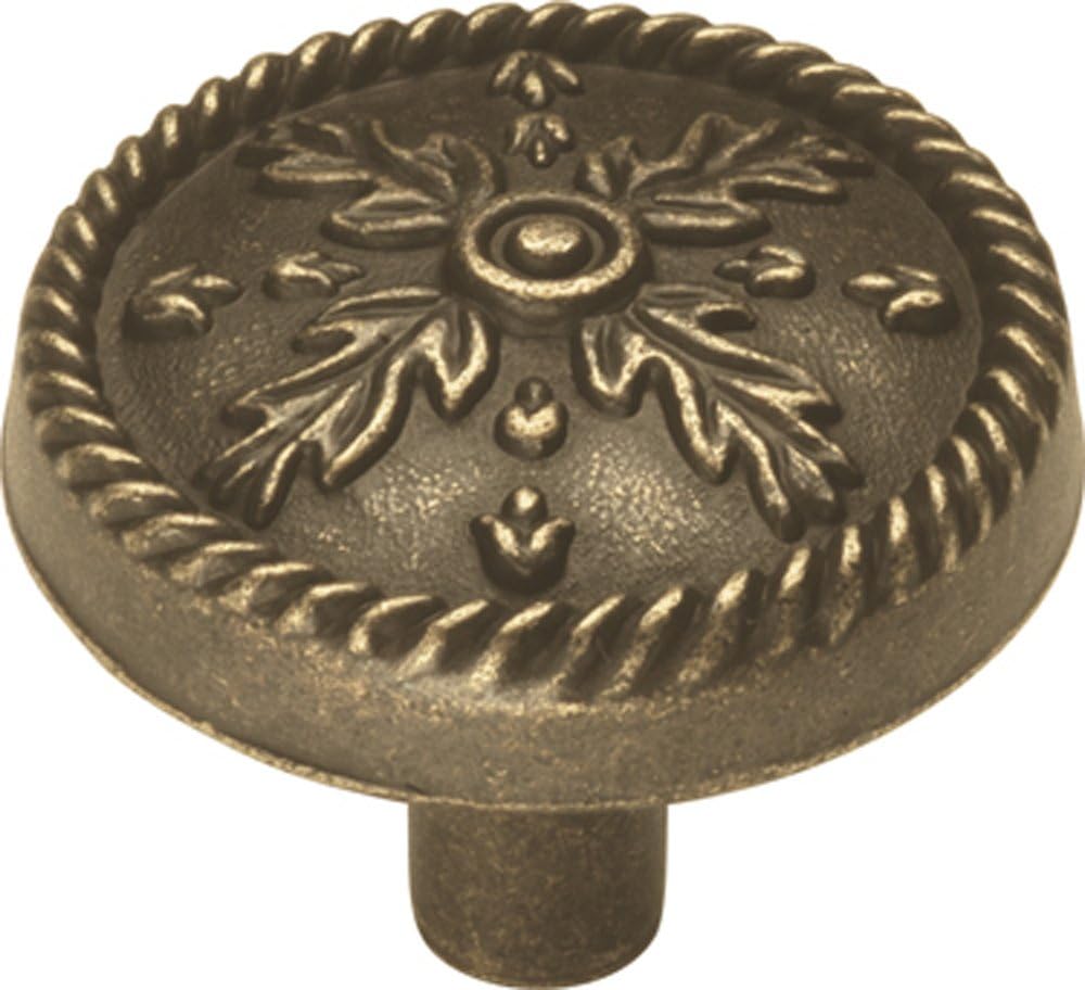 Hickory Hardware P7331-SPA 1-1/4-Inch Chartres Cabinet Knob, Satin Pewter Antique