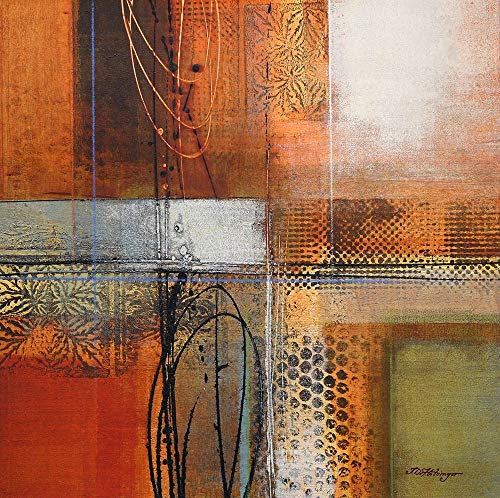 Paysage abstrait Joël Holsinger, grande affiche murale pour salon moderne 66x66 cm