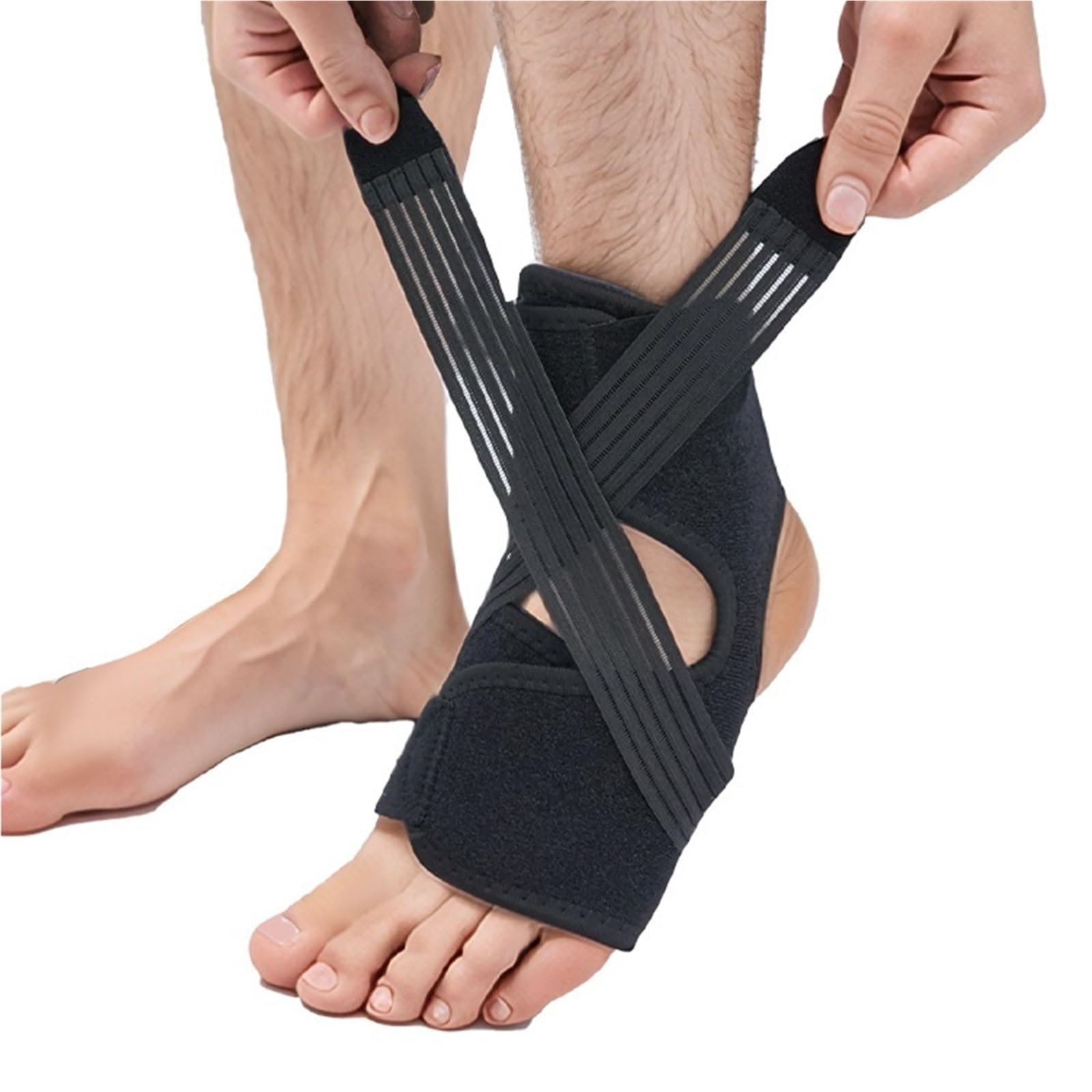 Generisch Sprunggelenkbandage mit Seitenstabilisatoren, mit atmungsaktivem Stoff, für Sport und tägliches Gehen, Modell CJDW1172
