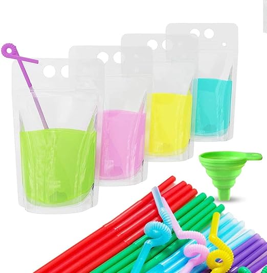 reusable juice pouch with straw