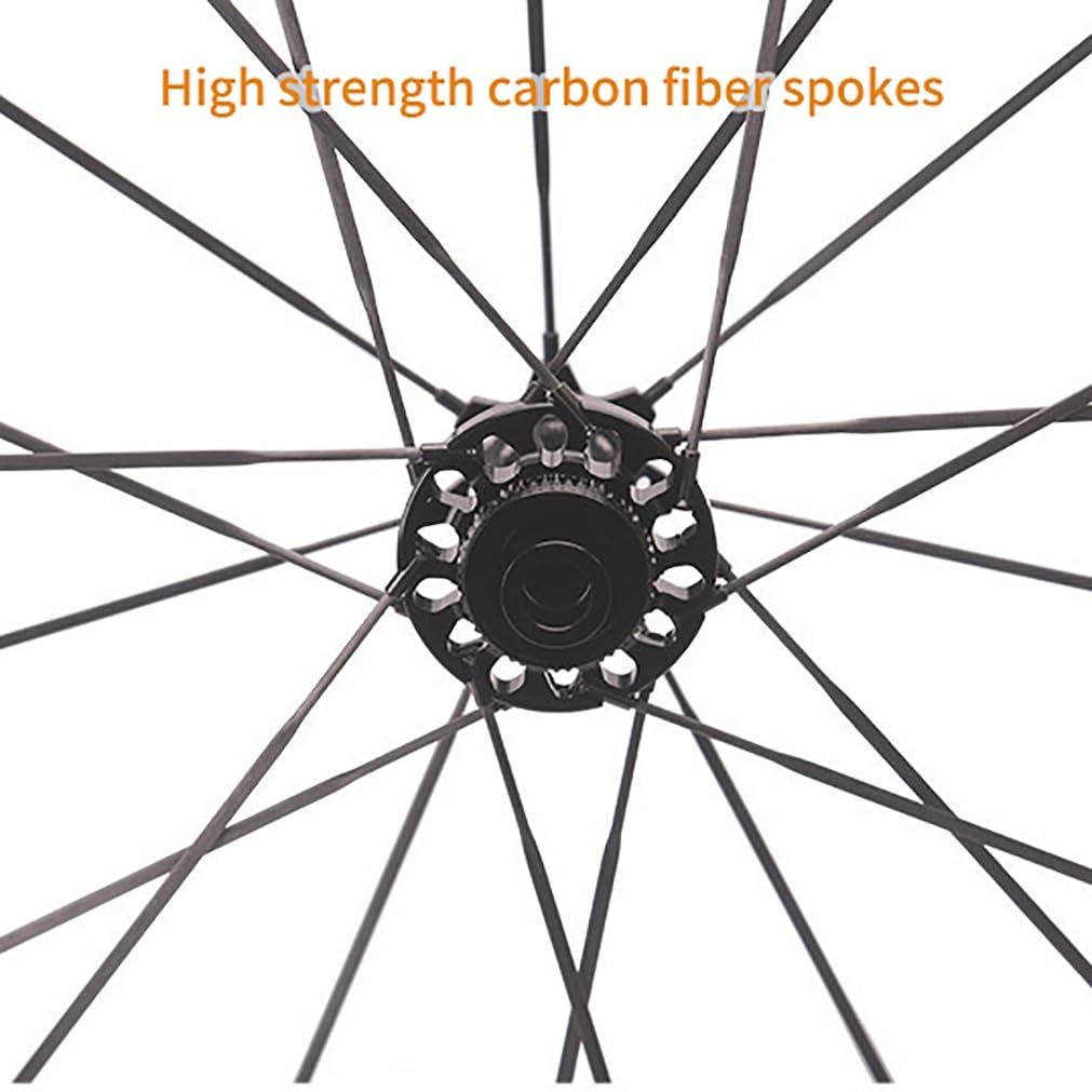 Set Di Ruote Per Bici Corsa 700C Asse Passante Fibra Di Carbonio Set Ruote