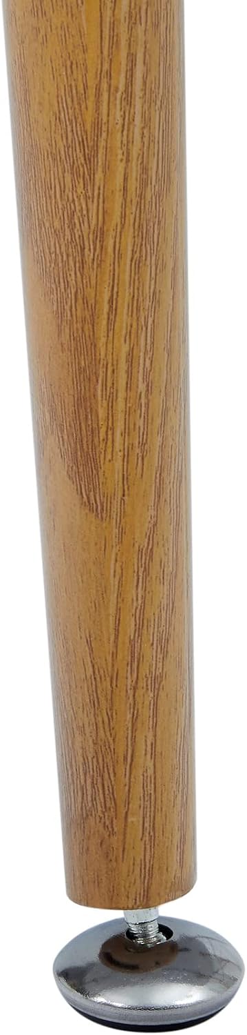 Teamson Home Roberto Mid-Century Modern L-Shaped Corner Desk with Tapered Wooden Legs and Black Metal Accents for Offices, Bedrooms, Studies, Light Gray