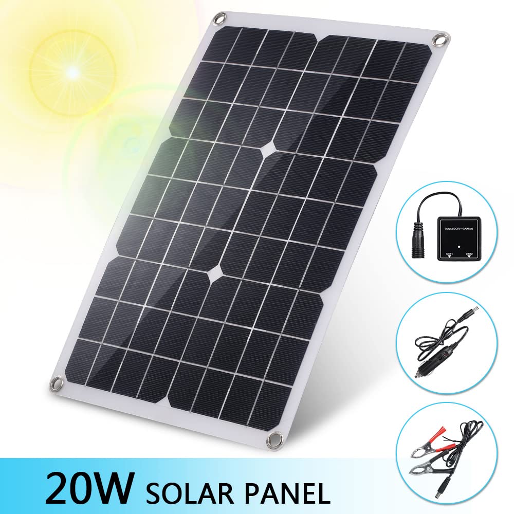 Pannello Solare Pannello Solare Monocristallino 20W Pannello Solare Pannello Solare Fotovoltaico Caricabatterie Esterno
