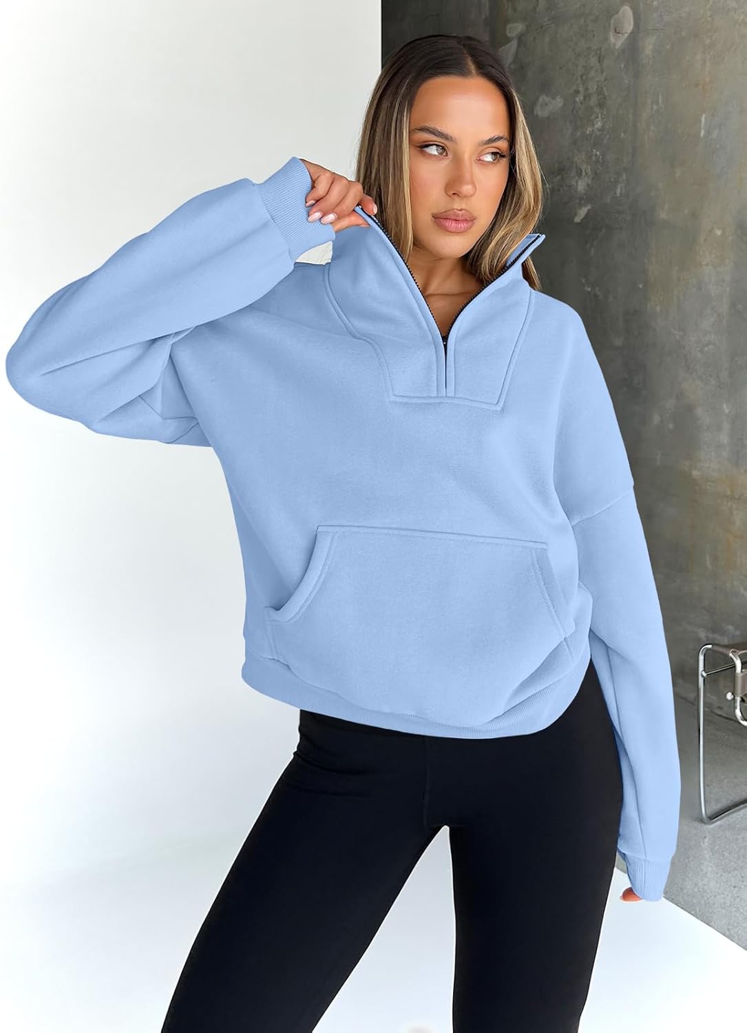 Trendy Queen Womens Sweatshirts Quarter Half Zip Pullover Hoodies Fall Fashion 2026 Winter Fleece Jackets Sweaters - Image 3